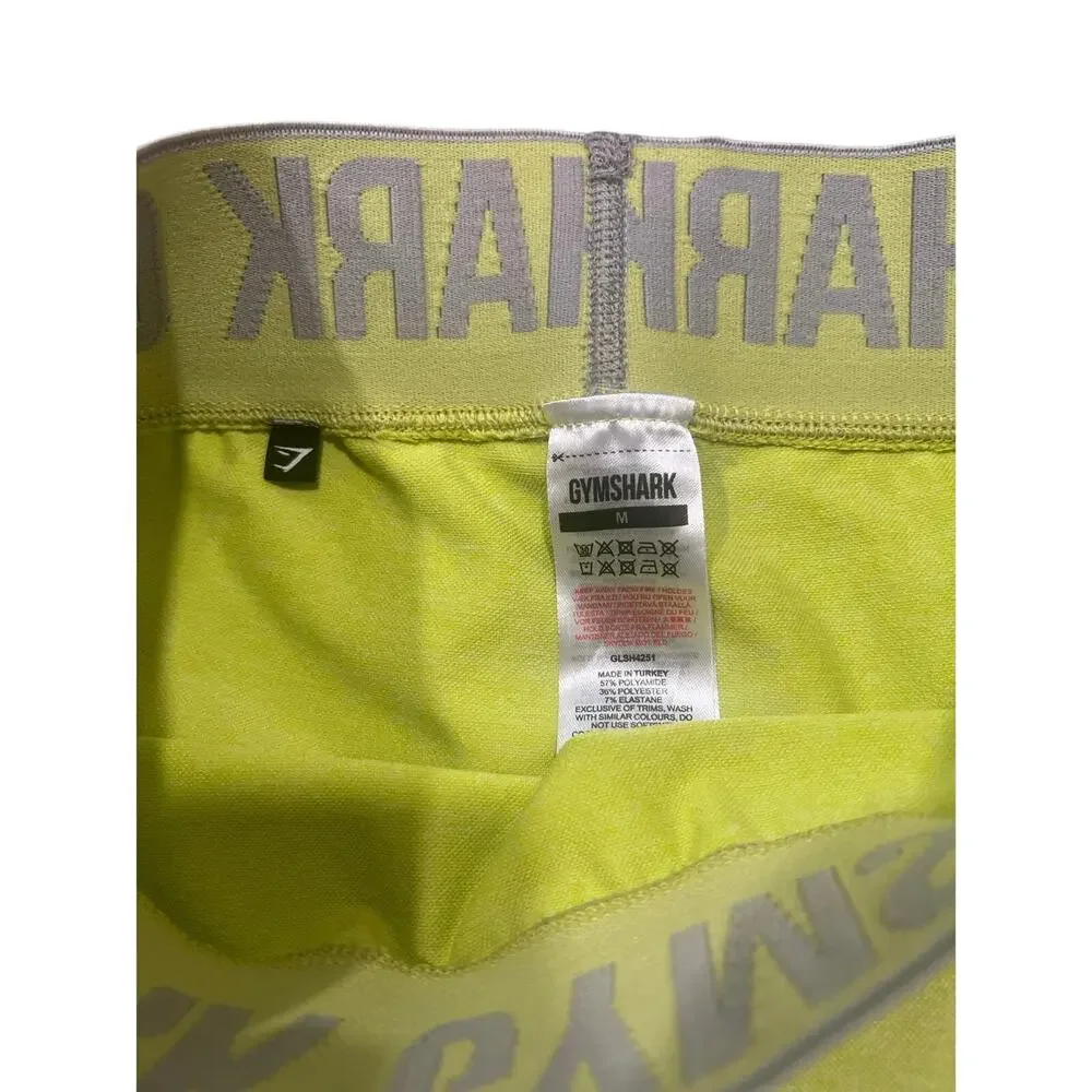 Gym Shark Activewear Shorts Medium Neon Green/Yellow Athleisure Workout